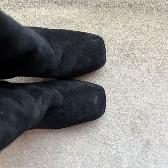 Sam Edelman Jaye Black Suede Heeled Platform Boots Booties Women’s 6 Side Zip - Picture 9 of 16